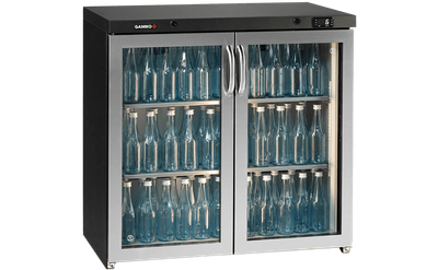 2-Deurs Barkoeling Chroomstalen Glasdeur | 90 breed | Led | Gamko MG3/250GCS 1
