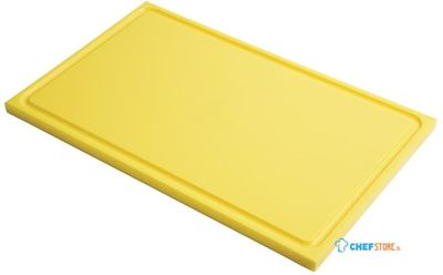 Gastro M GN1/2 HDPE snijplank met sapgeul geel 15mm | GN321