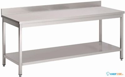 Werktafel | RVS | Onderblad | Achteropstand | 160cm breed | GS014