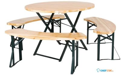 Bolero JK498 Duitse bierbank en ronde tafelset 1670x460mm