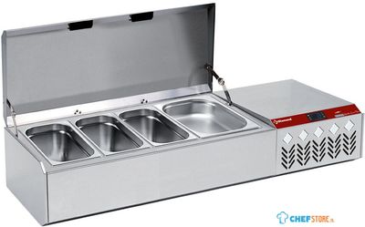 Gekoelde Structuur GN 3x1/3, 1x1/2, Met Deksel, Diamond SY132G/CP9 1