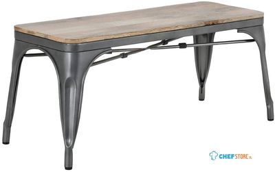 Bolero HZ815 Bistro Bank met Mangohout en Donkergrijze Poten 1000mm (2 stuks)