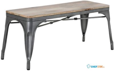 Bolero HZ815 Bistro Bank met Mangohout en Donkergrijze Poten 1000mm (2 stuks)