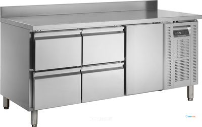 TEFCOLD Koelwerkbank in Roestrvij Staal met GN 1/1-Lades en Roosters - CK7340