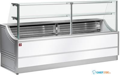 Gekoelde toonbank recht 200cm | Met Reserve-opslag | Wit | Diamond | OL200/A2-R/R2 1