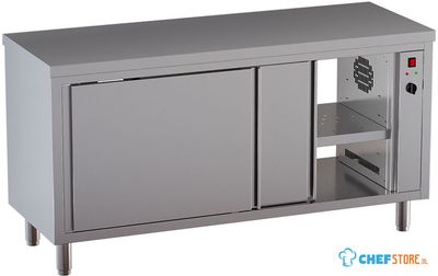 Diamond TEP127-SA6 Warmhoudkasttafel, schuifdeuren, centrale doorgeefopening