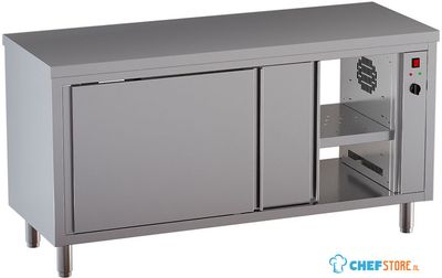 Diamond TEP167-SA6 Warmhoudkasttafel, schuifdeuren, centrale doorgeefopening