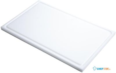 Gastro M GN1/1 HDPE snijplank met sapgeul wit 15mm | GN332
