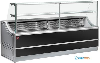 Gekoelde toonbank recht 100cm | Met Reserve-opslag | Zwart | Diamond | OL104/B2-R/R2 1