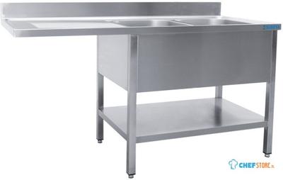 SARO Spoeltafel met Twee Wasbakken Rechts 600 mm Diepte 2000 Mm - 600-2620R 1