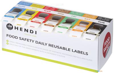 HENDI 850688 Set voedselveiligheidsstickers, multifunctioneel, eenvoudig verwijderbaar, met een dispenser, , 240x80x(H)100mm