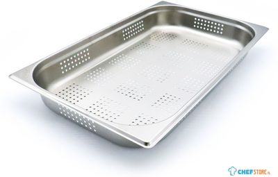Maxima Gastronorm Bak - 1/1 GN - 6,5 cm Diep - RVS - Geperforeerd - 09367602