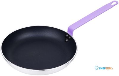 Hygiplas Aluminium Antiaanbak Teflon Platinum Plus Koekenpan met Paarse Handgreep 28cm - HT969