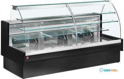 Gekoelde Vitrinetoonbank - Statisch - Ladensysteem - Zonder Reserve - ZWART - Diamond VE14/B5-R2P 1