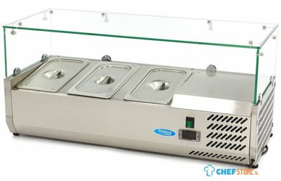 Maxima Opzetkoelvitrine - 95 cm - 3 X 1/3 GN Bakken - 09400317