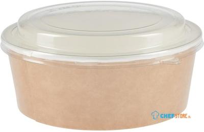 Colpac ronde kraft voedselbakjes met deksel recyclebaar 700ml (150 stuks)
