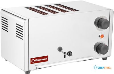 Diamond Elektrische broodrooster, 4 sneden - roestvrij staal | D4GP-XP 1