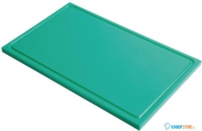 Gastro M GN1/1 HDPE snijplank met sapgeul groen 15mm | GN335