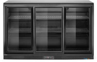 Arktic 236901 Backbar koelkast met drie schuifdeuren, , 308L, Zwart, 220-240V/160W, 1350x520x(H)865mm