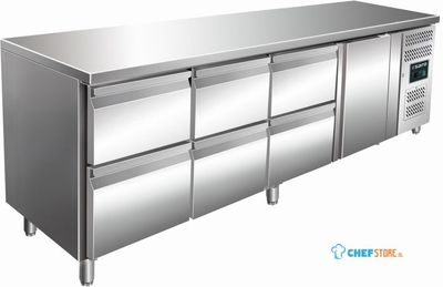 SARO Gekoelde Werkbank met 1 Deur en 3x Set van 2 Lades Model KYLJA 4160 TN 1