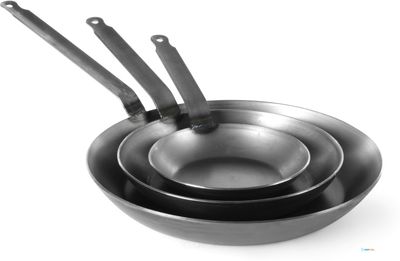 Hendi Koekenpan plaatstaal 240x4 mm= bodem 180 mm Klassiek | diameter 24cm | 628638 1