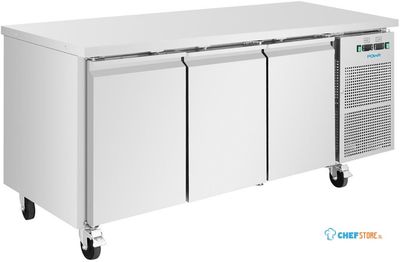 Polar UA087 U-Serie Koel-Vrieswerkbank met 3 Deuren 314L