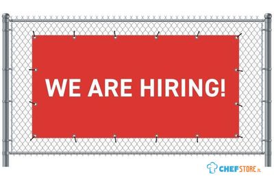 Syna Hekwerkbanner 200 X 100 cm Wij Zoeken Collega's Engels Rood - FBG200-100-I719