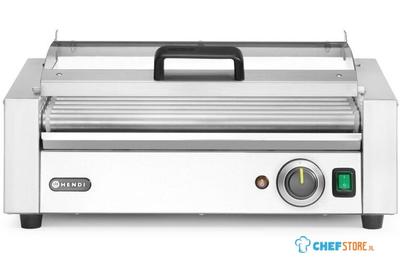 HENDI 268643 Worstrolgrill, 1-zone met energiebesparend deksel, , 230V/790W, 566x450x(H)259mm