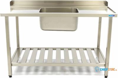 Maxima Spoeltafel - 140 X 75 cm - Aanvoer Vaatwasser Rechts - incl. Wasbak en Onderschap - 09201040