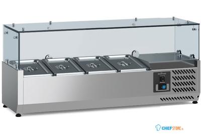 Opzetkoelvitrine | 120cm | 4 x 1/3GN | Glaswand | Ecofrost | 7950.5125 1