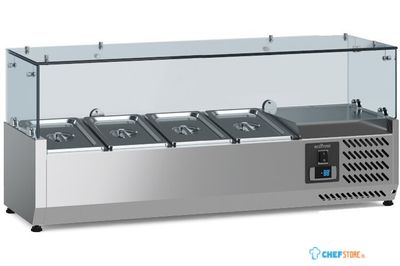 Opzetkoelvitrine | 120cm | 4 x 1/3GN | Glaswand | Ecofrost | 7950.5125 1