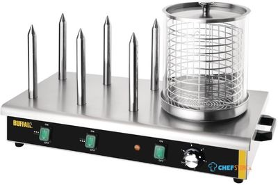 Buffalo hotdogwarmer met 6 warmhoudpennen | DA567
