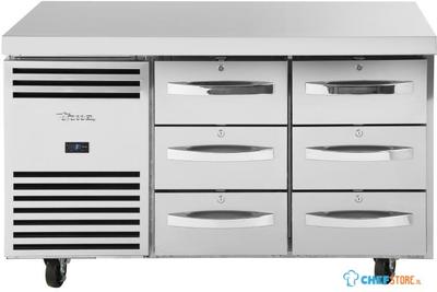 True Koelwerkbank met Laden Tcr1/2 - TCR1/2-CL-SS-3D-3D