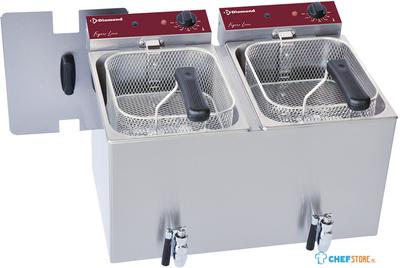 Diamond Elektrische Friteuse Tafelmodel 2x 8 Liter + Aftapkraan - F8E/D2 1