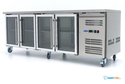 Maxima Koelwerkbank - 553 L - 223 cm - 4 Glazen Deuren - 09400409