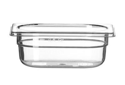 Hendi Gastronormbak 1/9 | 65 mm hoog | polycarbonaat transparant | 861837 1
