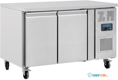 Polar U-Serie Dubbeldeurs Counter Koelkast 282Ltr - UA047
