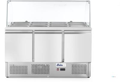 Saladette | 3 deuren en glazen vitrine, 4x 1/1GN bak | 380L | Arktic 232798 1
