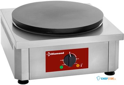 Diamond Elektrische Pannenkoekplaat Hoog Rendement, Ø 400 mm "geëmailleerd" - BRET/1E-R 1