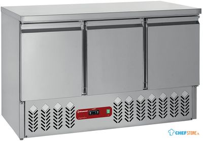 Diamond SA3/R6 1XGC1/2/R6-LI Compacte koelwerkbank 3 deuren GN 1/1, 380 Lit + 1x Kit ladeblok (1/2 + 1/2 h100), voor SA...