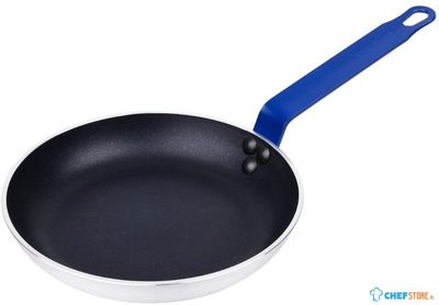 Hygiplas Aluminium Antiaanbak Teflon Platinum Plus Koekenpan met Blauwe Greep 24cm - HT971