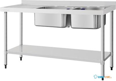 Vogue Dubbele Spoeltafel Spoelbak Links - Vogue DY825