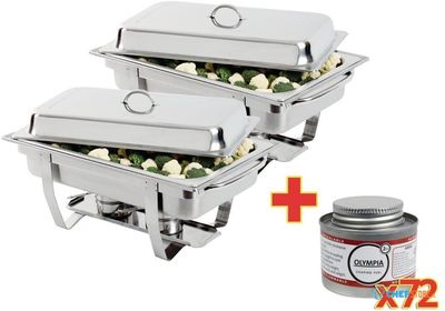S506 OFERTA ESPECIAL 2 chafing dish y 72 recargas de combustible Olympia