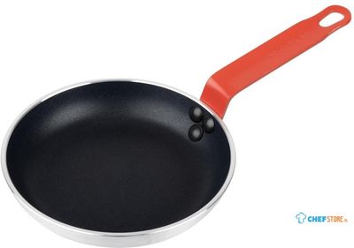 Hygiplas teflon platinum plus anti-aanbak koekenpan 200mm rood handvat, Hygiplas FB473