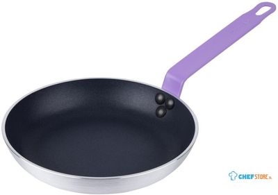 Hygiplas Aluminium Antiaanbak Teflon Platinum Plus Koekenpan met Paarse Handgreep 24cm - HT968