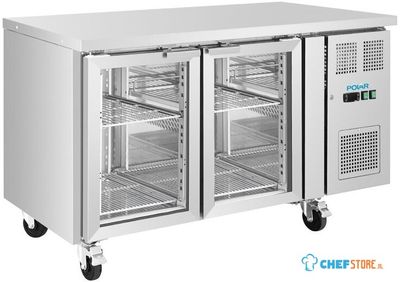UA068 Polar U Series koelwerkbank met twee glazen deuren
