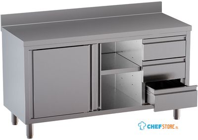 Diamond TA207CDD-SA3 Tafelkast met 2 schuifdeuren, 3 lades, met achteropstand