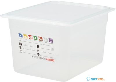 Cambro JN507 Safetrak IML polypropyleen voedselopslagbak 1/2 GN 200mm