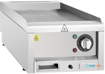 Buffalo 600 Serie Geribbeld Elektrische Bakplaat 400 Mm - CU474