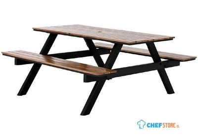 JE893 Bolero Acacia rechthoekige picknicktafel bankenset